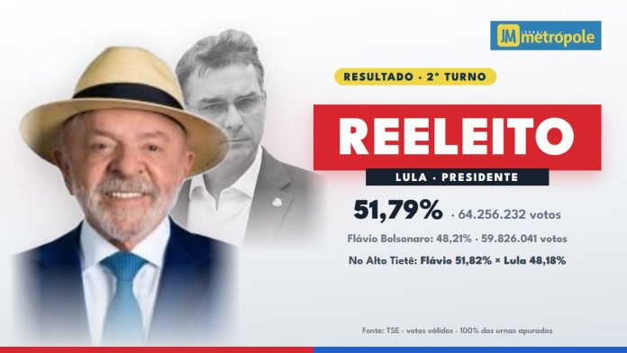 Arte do Jornal Metrópole: Lula reeleito presidente